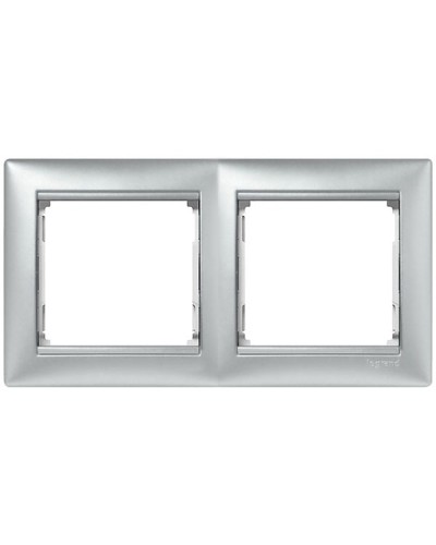 Рамка 2 поста горизонтальный монтаж алюминий Valena Legrand 770152 в Волжском Аксессуары для кабель-канала Pintop.ru